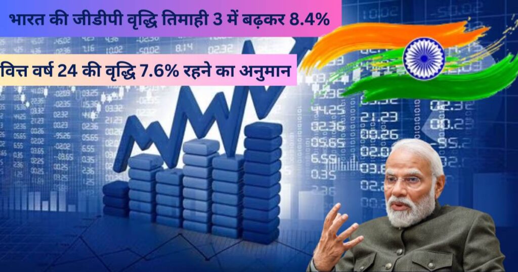 India's GDP वृद्धि Q3 में बढ़कर 8.4% हुई