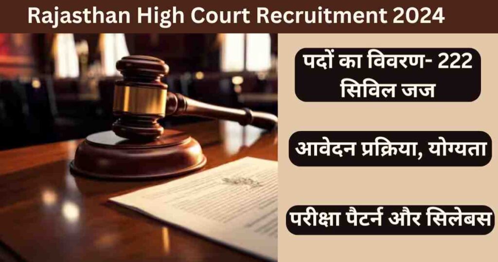 Rajasthan High Court Recruitment 2024 सिविल जज पदों का विवरण, आवेदन प्रक्रिया और योग्यता